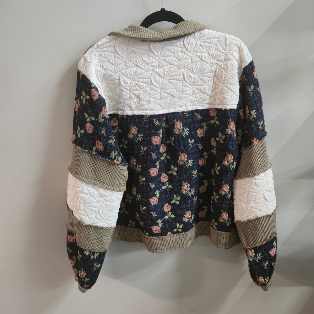 POL Floral Patchwork Utility Jacket - Navy and Tan POL Floral Corduroy Boho - Picture 6 of 6